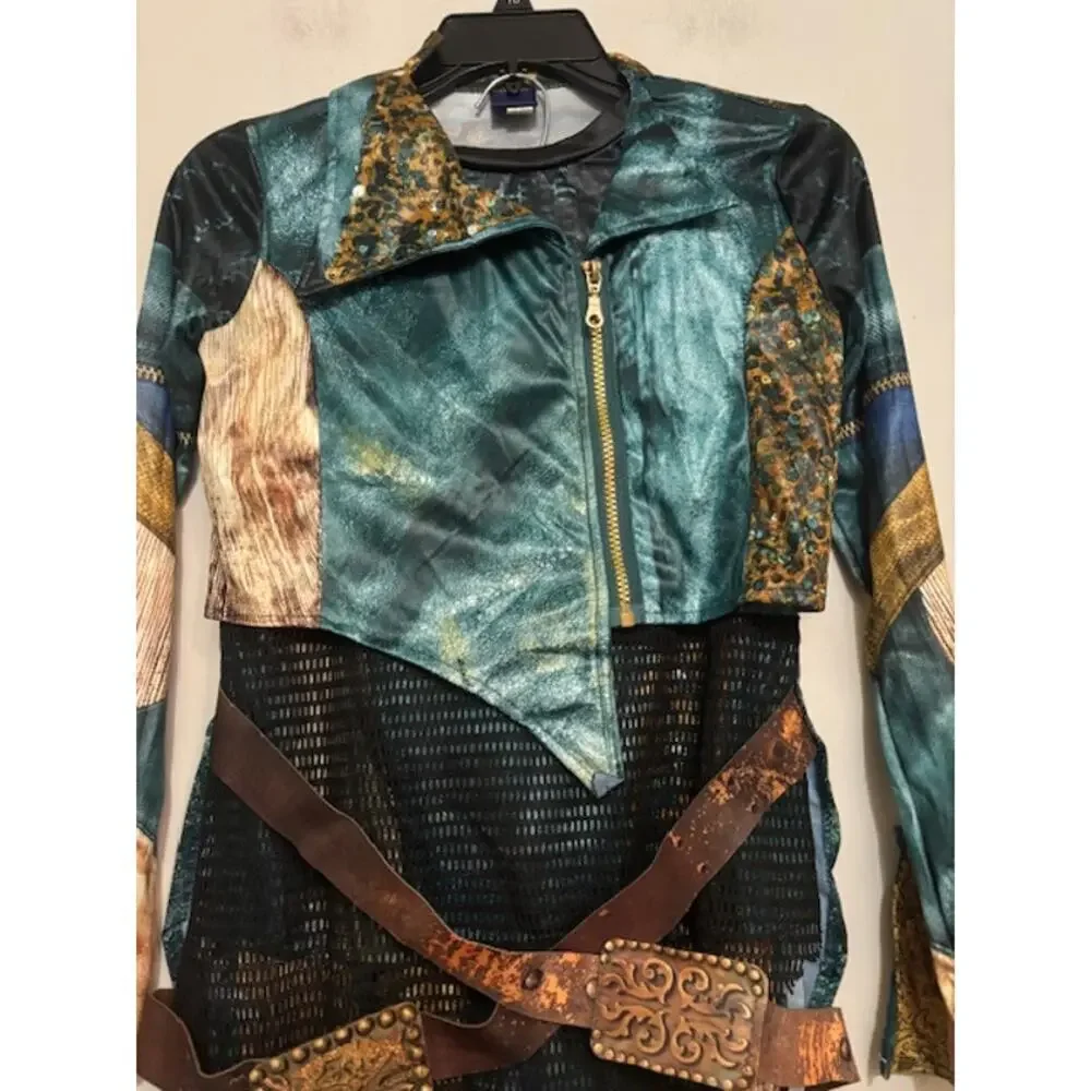 Disney Descendents Uma Costume 2 Piece Pants Jacket Zip Front Size 9 - 10